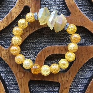 ☀️Sunshine Aura Quartz Stretch Bracelet☀️